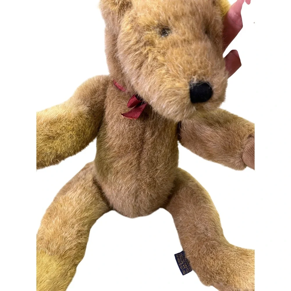 Boyds Collection LTD‎ Plush Teddy Bear Jointed Moveable Limbs Red Ribbon